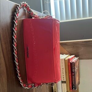 Steve Madden Vibrant Red Crossbody Bag with Chain Strap